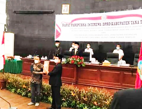 DPRD Toraja Umumkan Bupati dan Wakil Bupati Terpilih