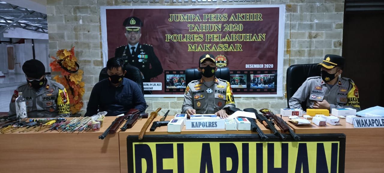 Press Release Akhir Tahun 2020, Ini Jumlah Kasus di Polres Pelabuhan Makassar