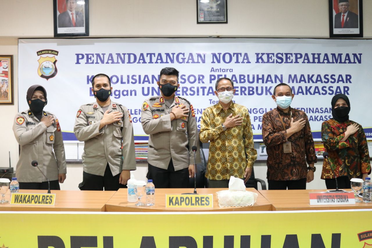 MoU penyelenggaraan pendidikan, Polres Pelabuhan Makassar bersama Universitas Terbuka