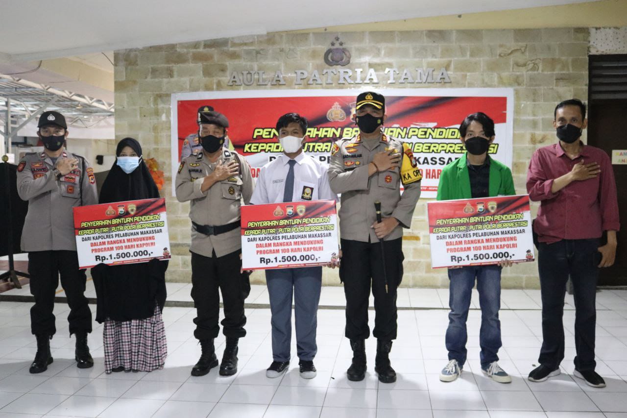 Tiga Anak Anggota Polri Dapatkan Beasiswa dari Kapolres AKBP Kadarislam