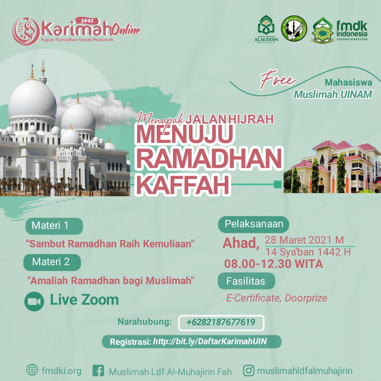 Jelang Ramadan, Kemuslimahan LDF Al-Muhajirin UINAM Gelar Karimah