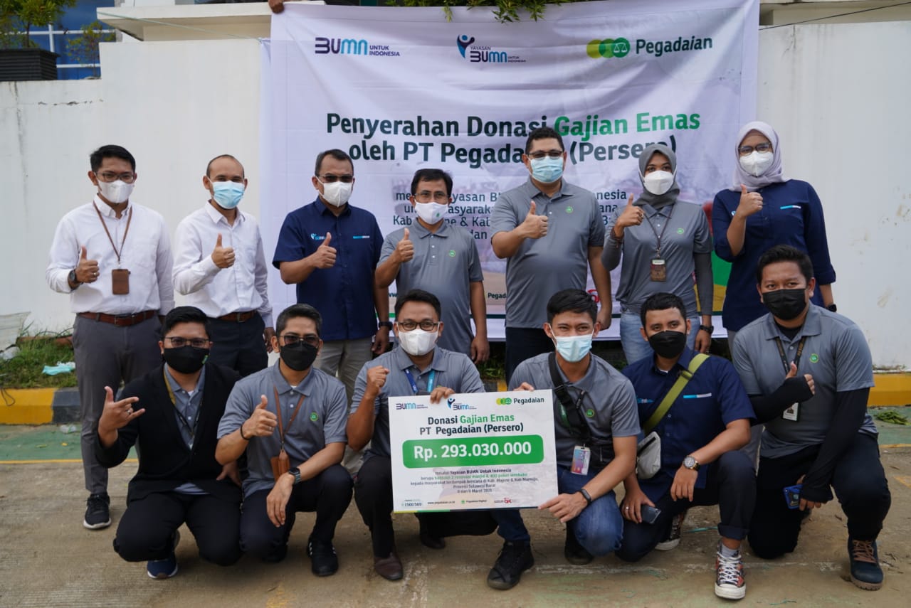 Pegadaian Bersama Yayasan BUMN Salurkan Bantuan ke Sulbar
