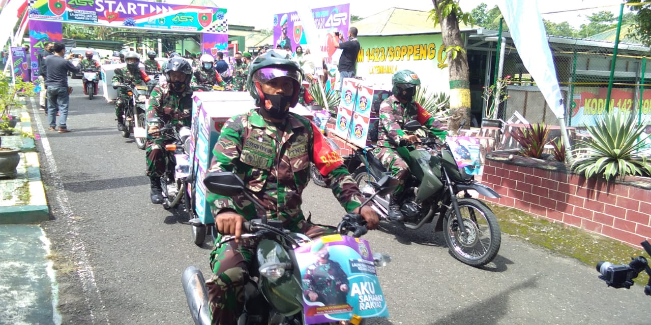 Kodim Bagi Sembako Kepada Warga tak Mampu