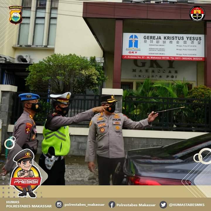 Kapolrestabes Tinjau Pengamanan Gereja