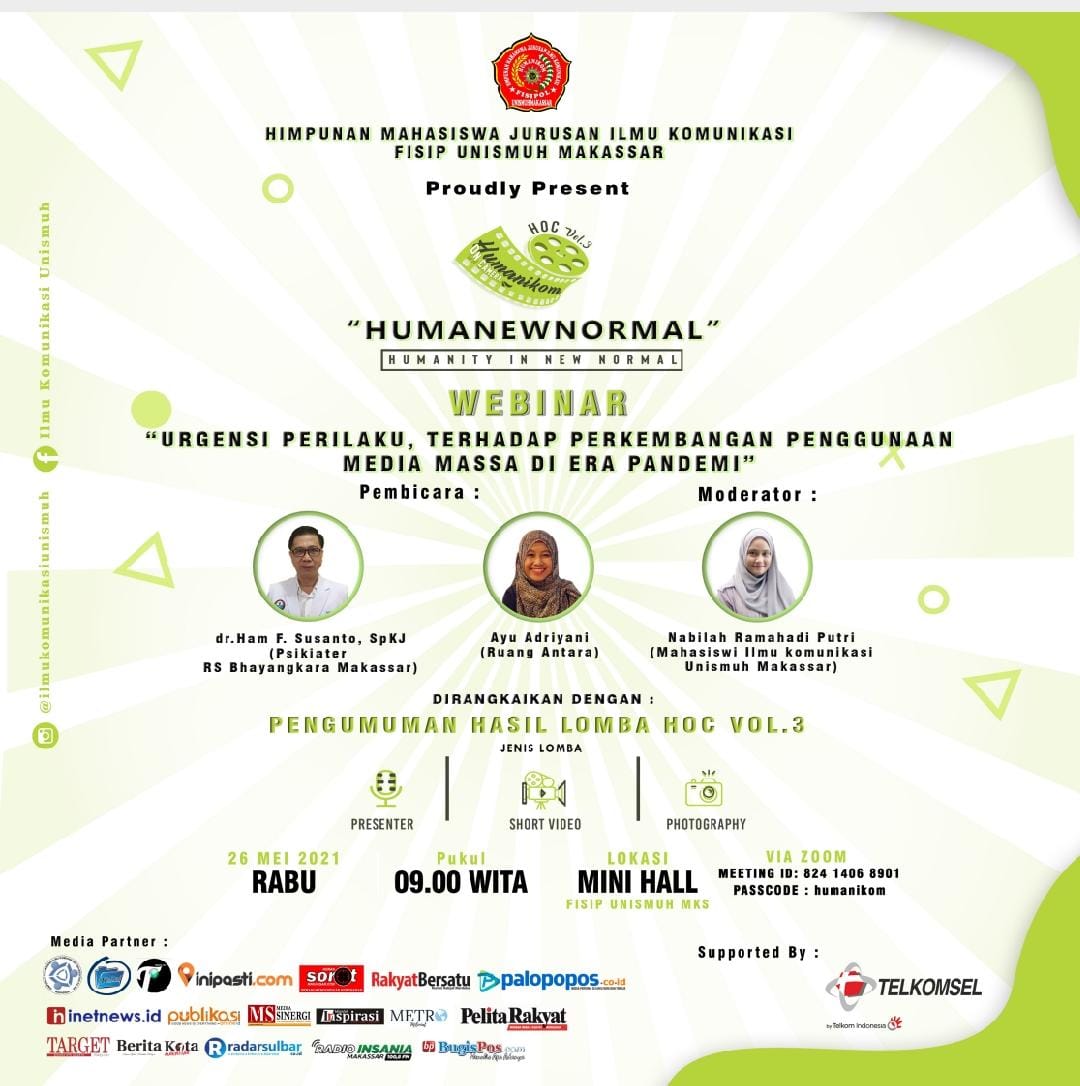 Webinar Humanikom Unismuh Bahas Perilaku Penggunaan Media Massa di Era Pandemi