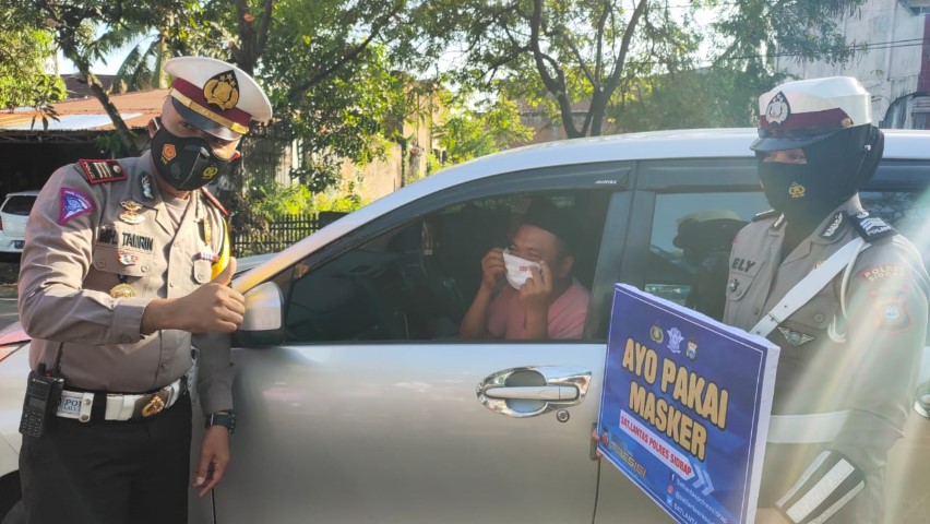 Satlantas Sosialisasi Larangan Mudik