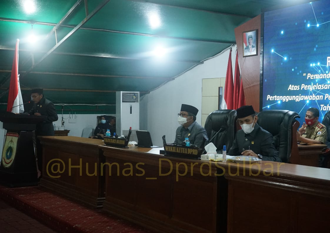 DPRD Sulbar Gelar Rapat Paripurna Terkait Pemandangan Umum Fraksi-fraksi atas Penjelasan Gubernur