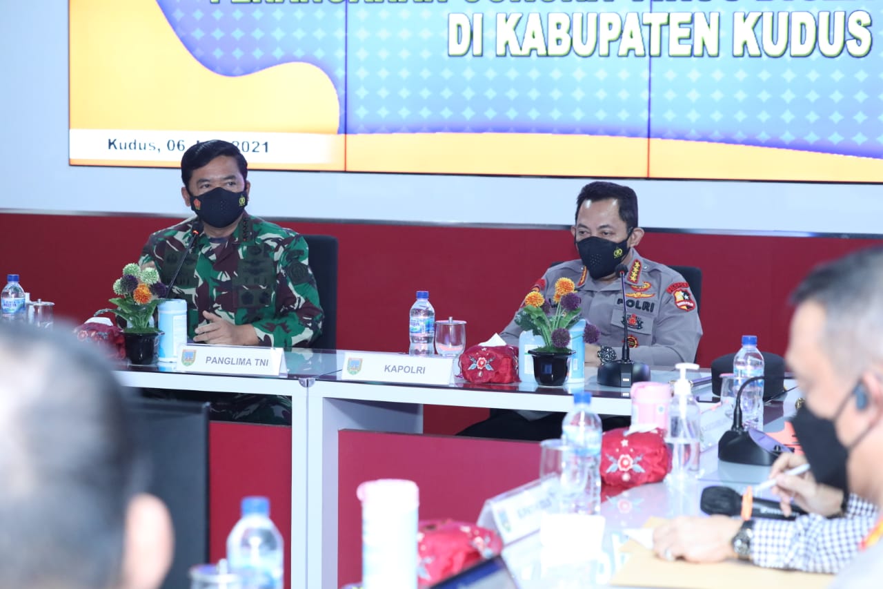 Cek Penanganan Covid 19 di Kudus, Panglima TNI, Kapolri dan Kepala BNPB Perintahkan Ini