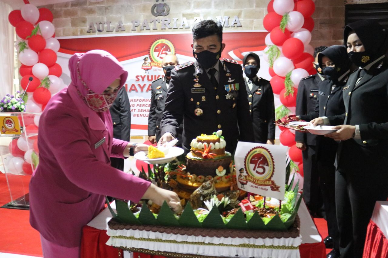 Kapolres Pelabuhan Makassar Pimpin Acara Syukuran Hari Bhayangkara ke-75