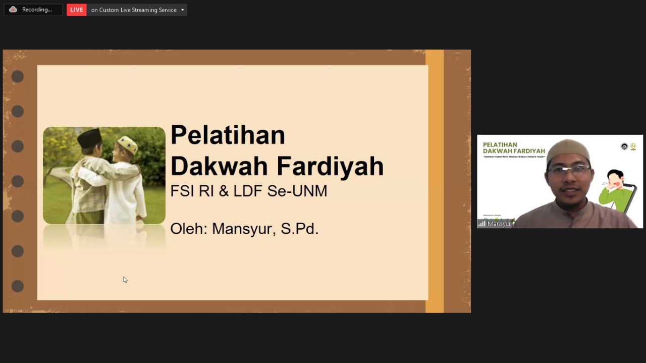 138 Peserta Ikut Pelatihan Dakwah Fardiyah DUM LDK FSI RI UNM
