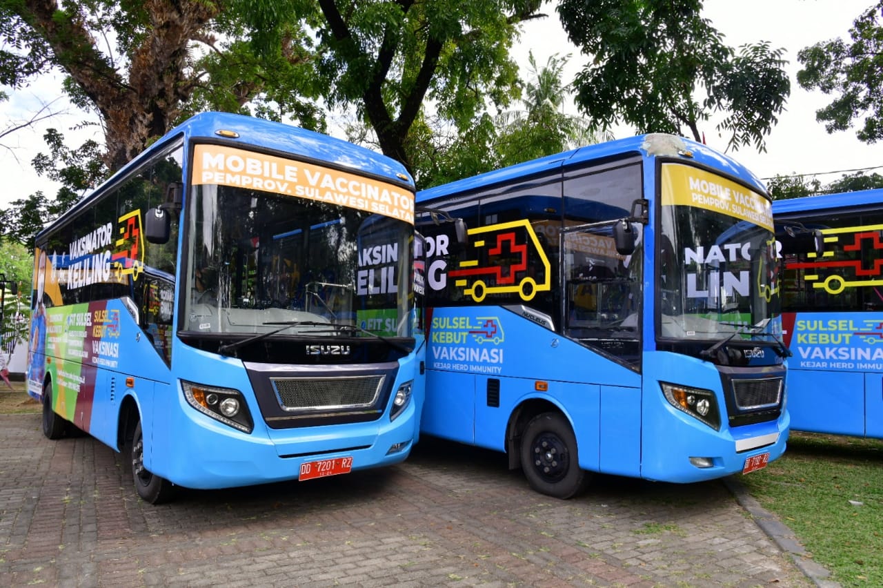 Genjot Vaksinasi, Pemprov Sulsel Kerahkan Sembilan Bus Keliling