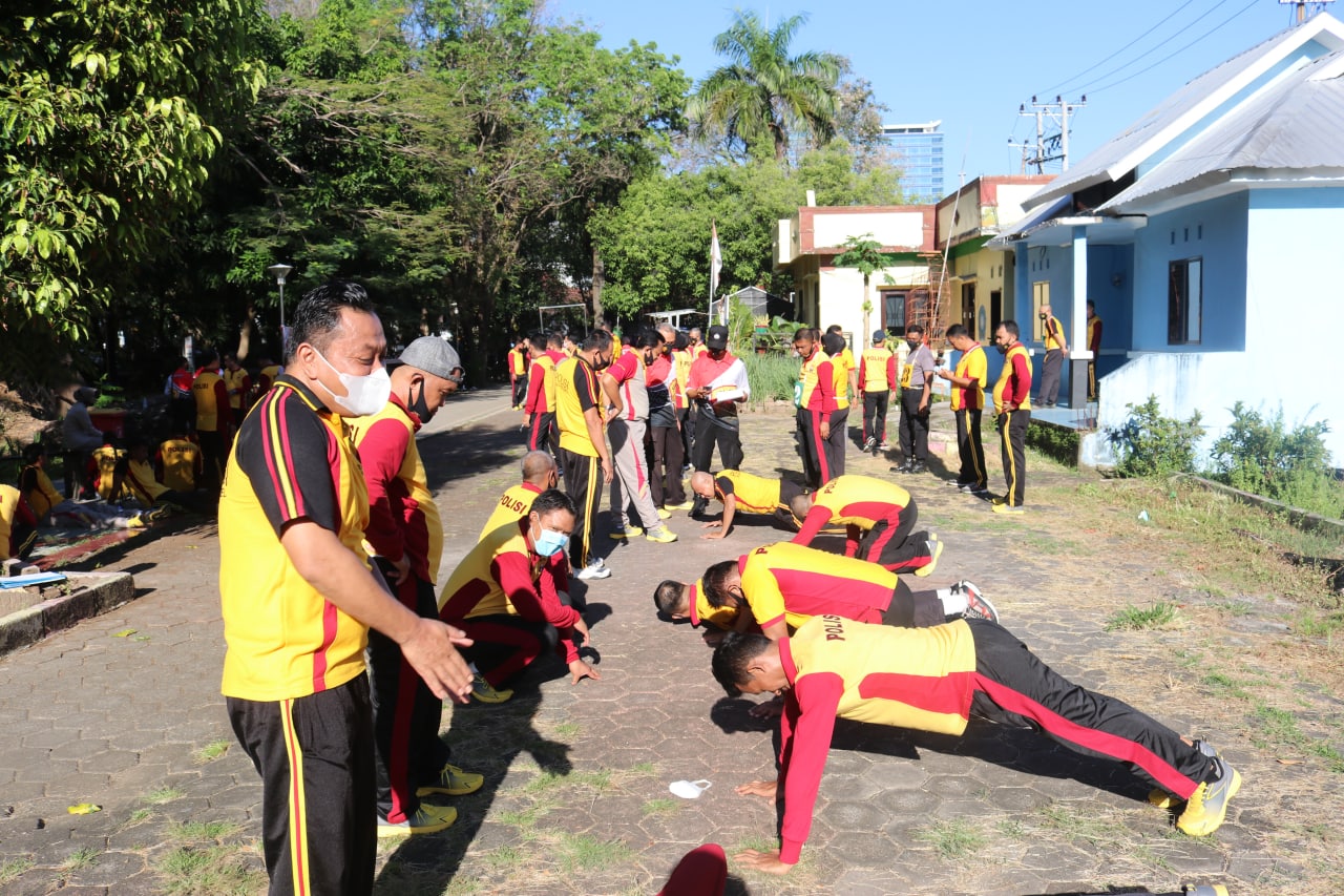 Polres Pelabuhan Makassar Gelar Tes Kesamaptaan Jasmani Berkala Semester II