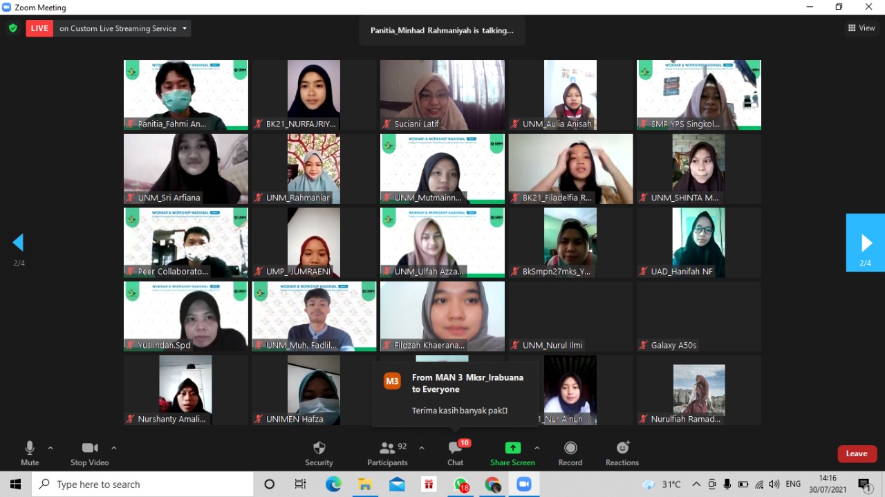 PC Lab BK FIP UNM Gelar Webinar dan Workshop Nasional Seri 1