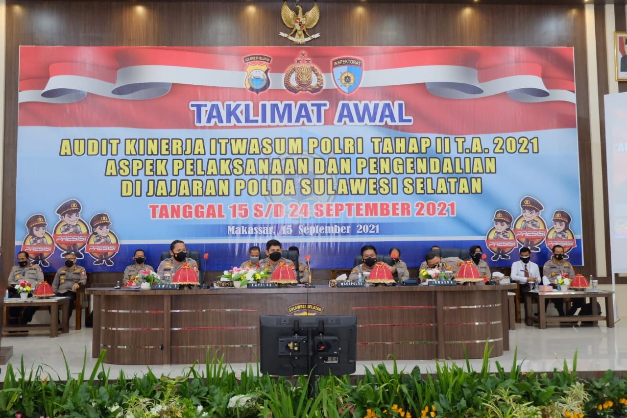 Taklimat Awal Wasrik Itwasum Polri Tahap II T.A. 2021 Polda Sulsel Dibuka Kapolda Sulsel