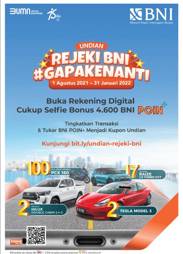 BNI Gelar Program Undian Berhadiah Mobil Ramah Lingkungan