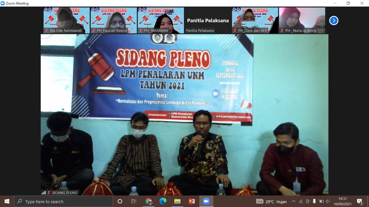 Berlangsung Lima Hari, Sidang Pleno LPM Penalaran UNM Tahun 2021 Resmi Ditutup