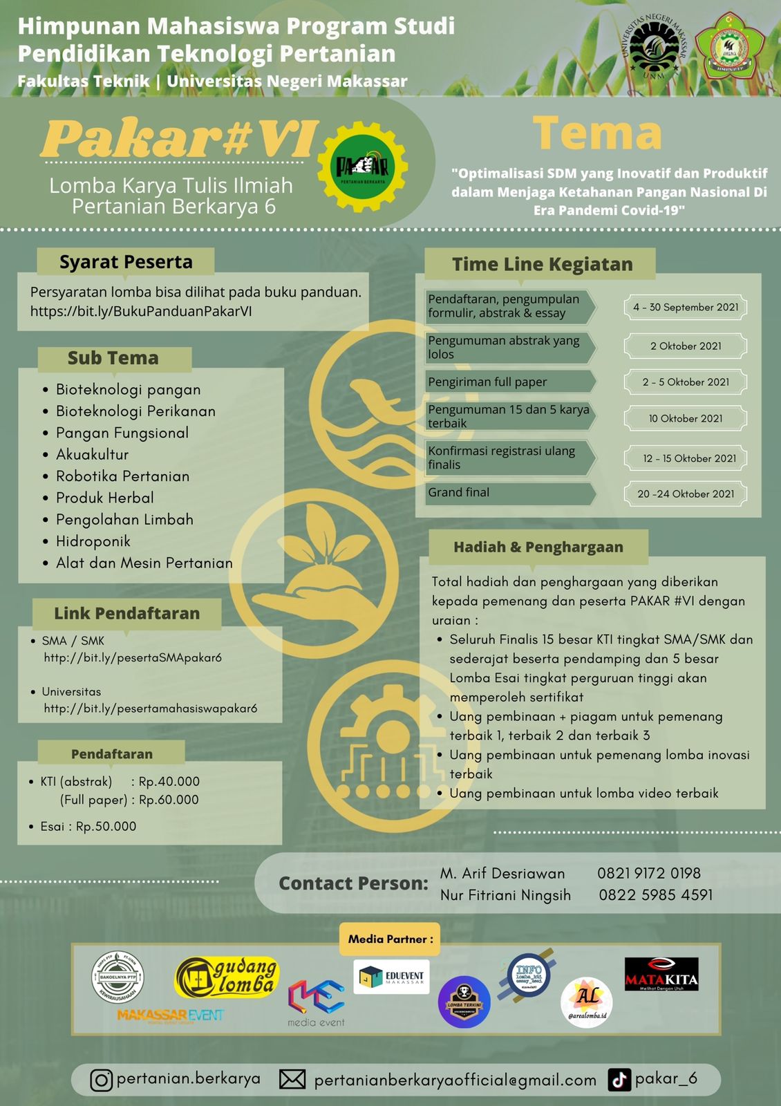 HMPS PTP FT UNM Gelar Lomba Karya Tulis Ilmiah Pertanian Berkarya Jilid VI