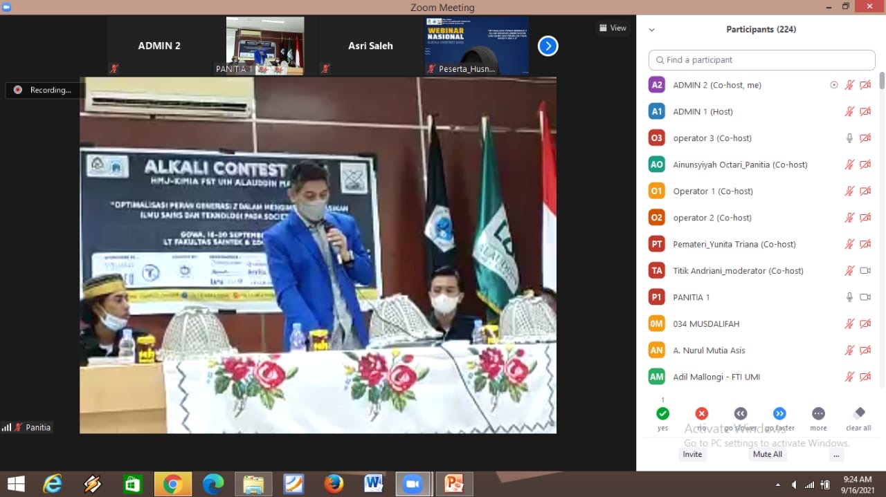 HMJ Kimia FST UINAM Gelar Alkali Contest Tahun ke-7