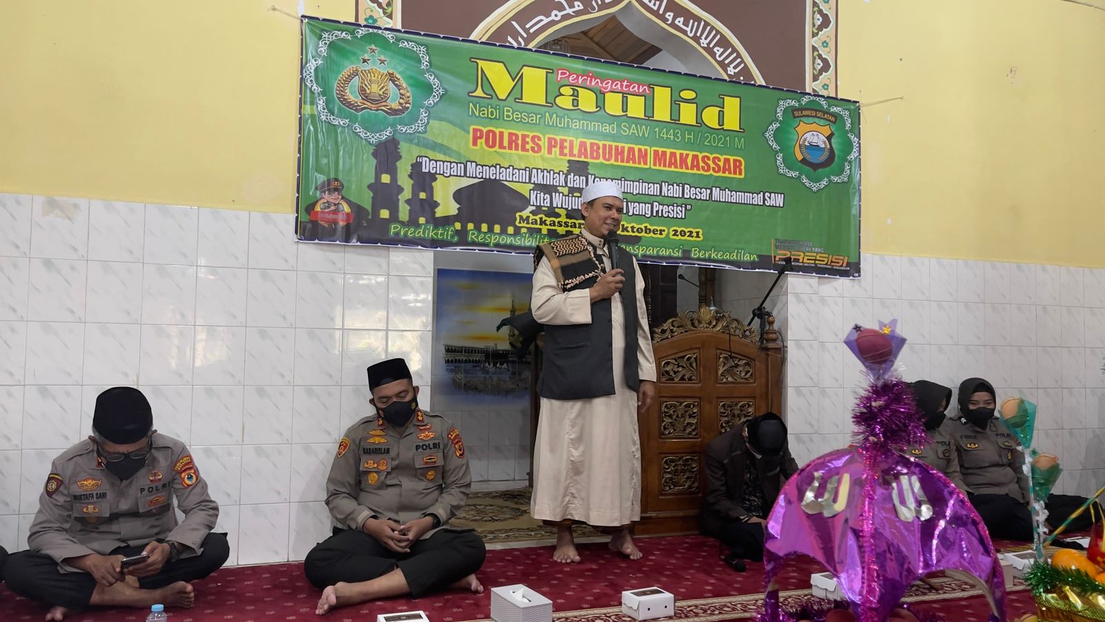 Polres Pelabuhan Makassar Gelar Maulid Nabi 1443 H/2021 M