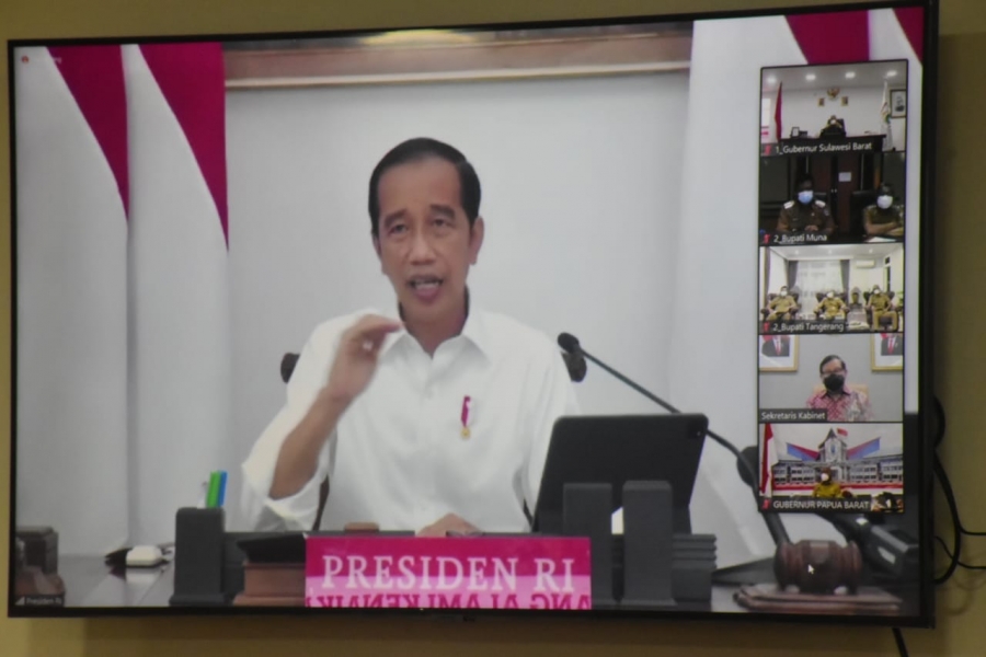 Gubernur Ikuti Arahan Presiden Secara Virtual