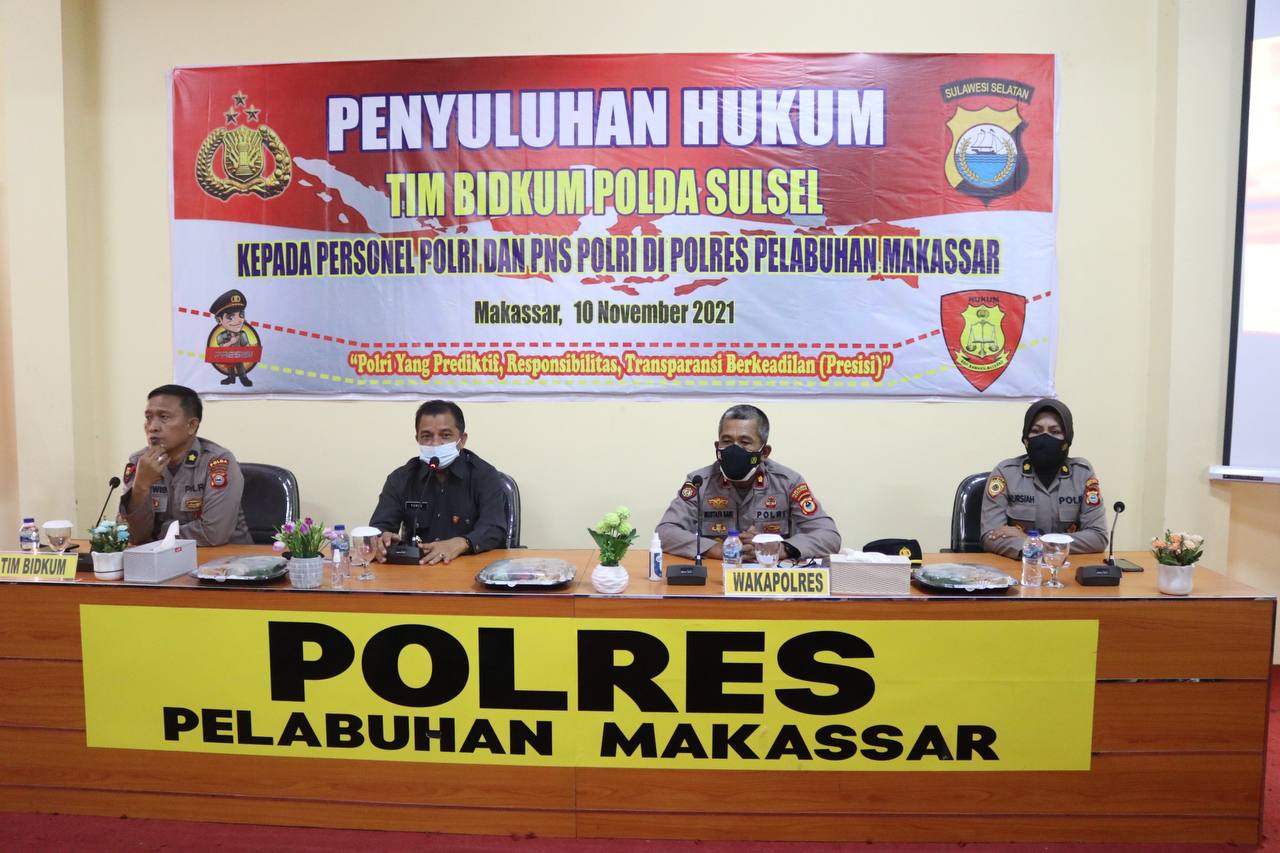 Polres Pelabuhan Makassar terima Sosialisasi dari Bidkum Polda Sulsel