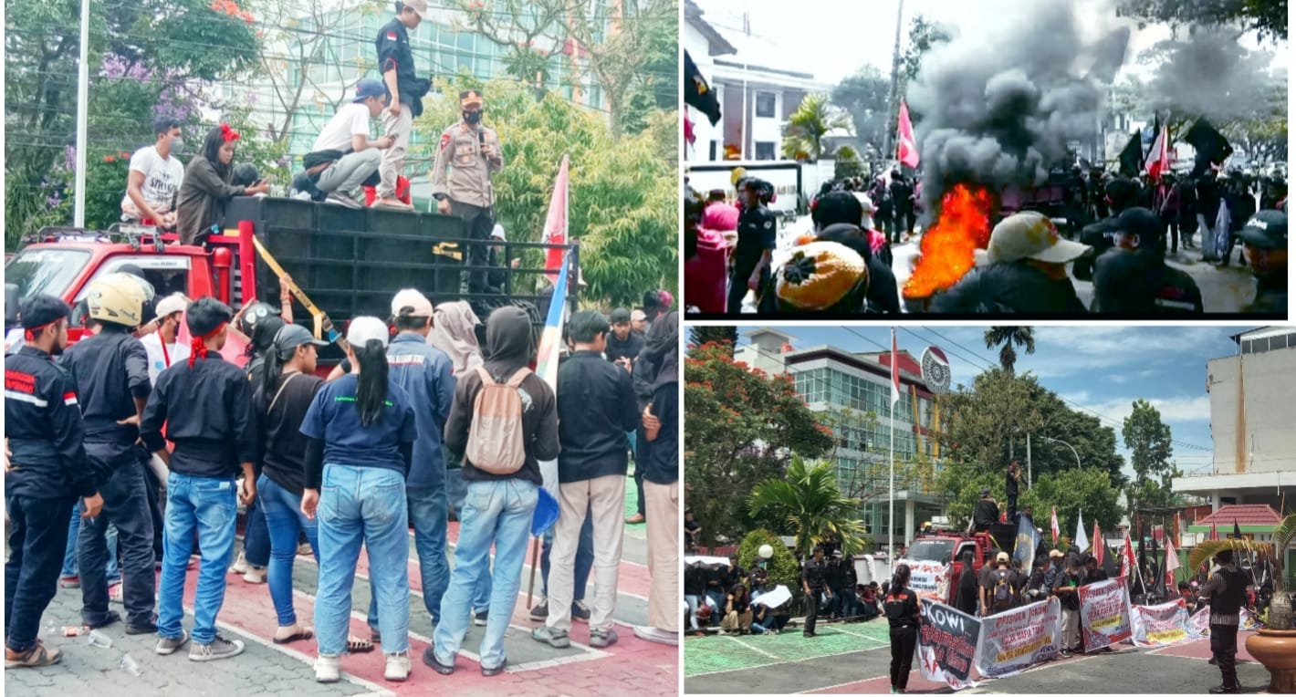 Ricuh Unjuk Rasa Gabungan Mahasiswa di PN Makale