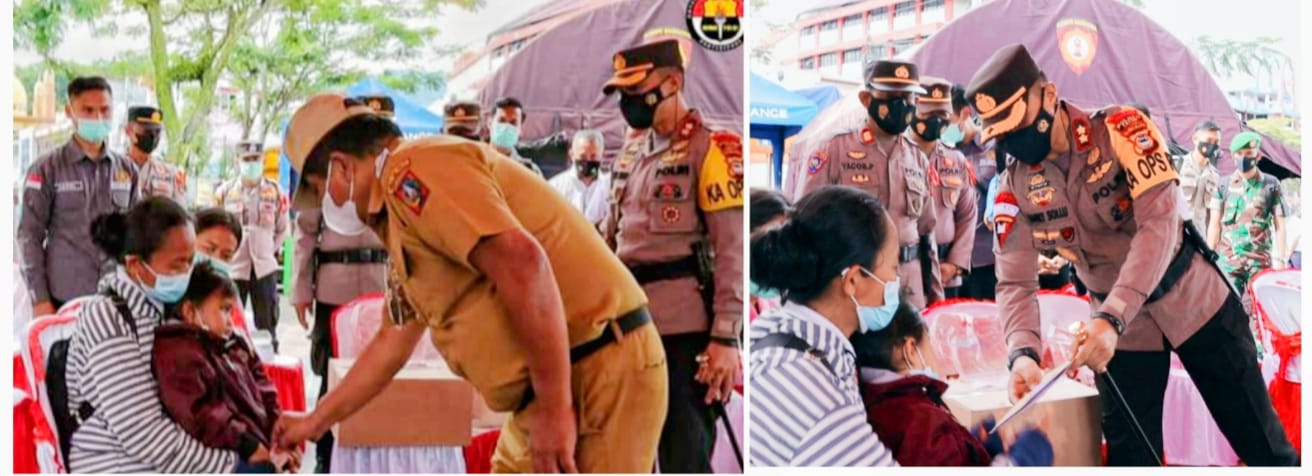 Kapolres Bersama Bupati Menyerahkan Bantuan ke Balita Gagal Ginjal