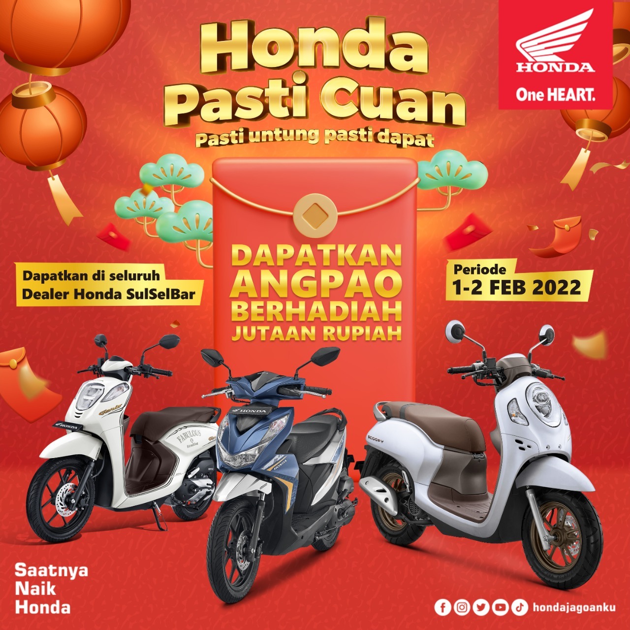 Rayakan Imlek, Asmo Sulsel Bagi-bagi Angpao Jutaan Rupiah
