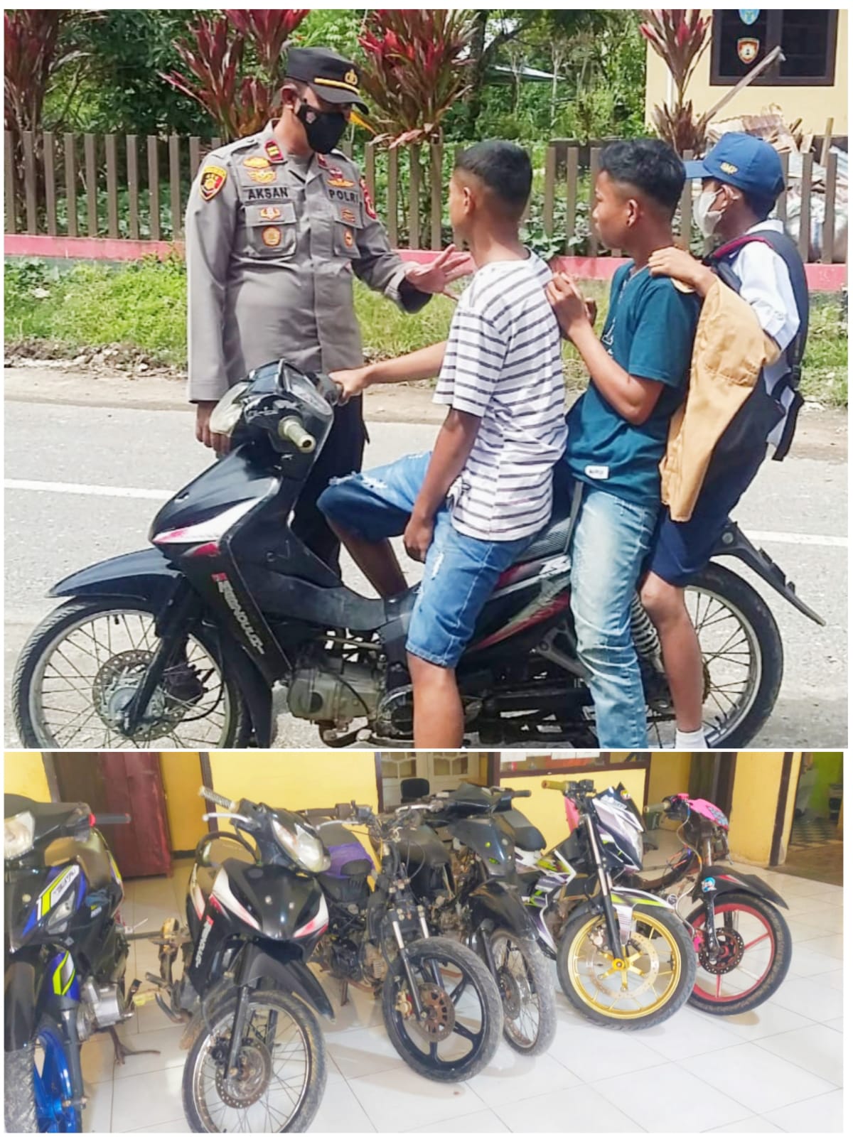 Polsek Sangalla Jaring Enam Unit Motor Knalpot Racing
