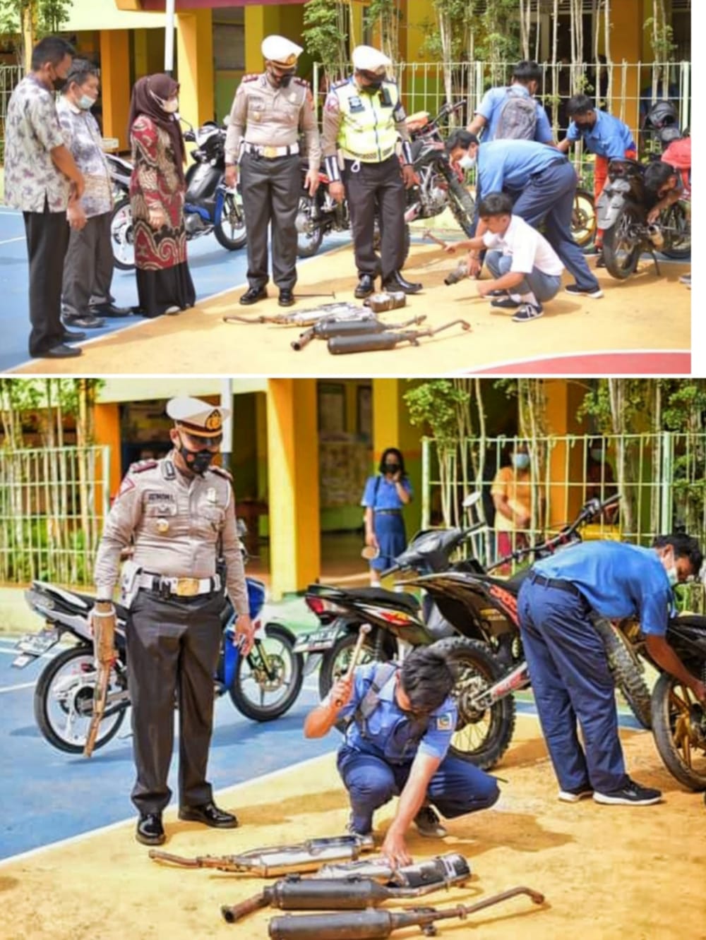 Lantas Tana Toraja Razia Knalpot Racing Sambangi Sekolah
