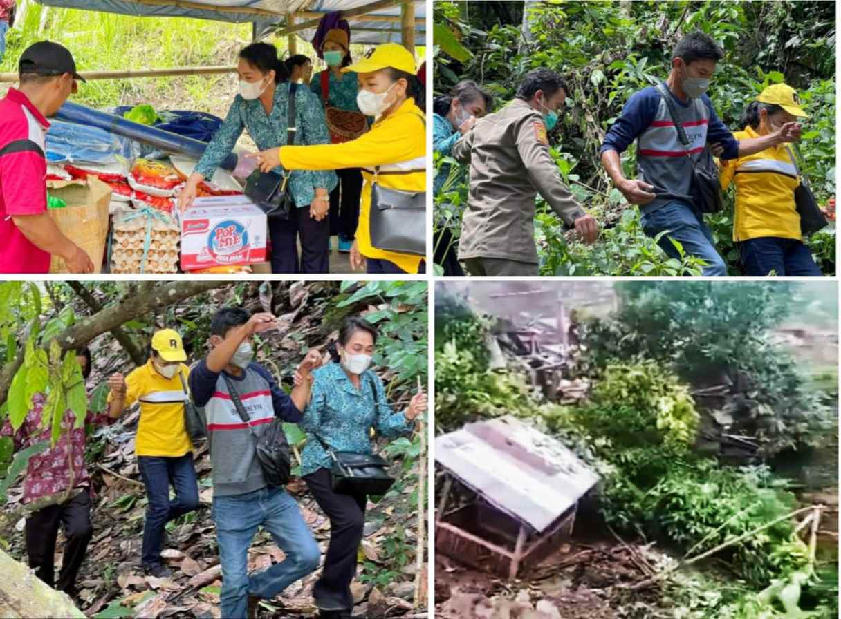 TP-PKK Tana Toraja Serahkan Bantuan Warga Terdampak Longsor di Rano