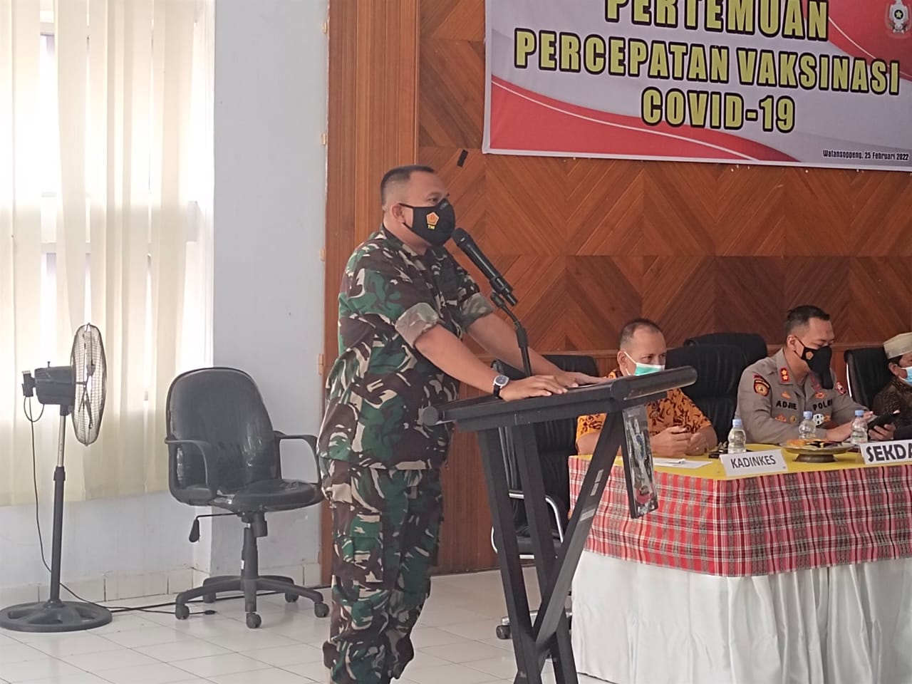 Dandim 1423/Soppeng Menghadiri Giat Percepatan Vaksinasi Covid 19