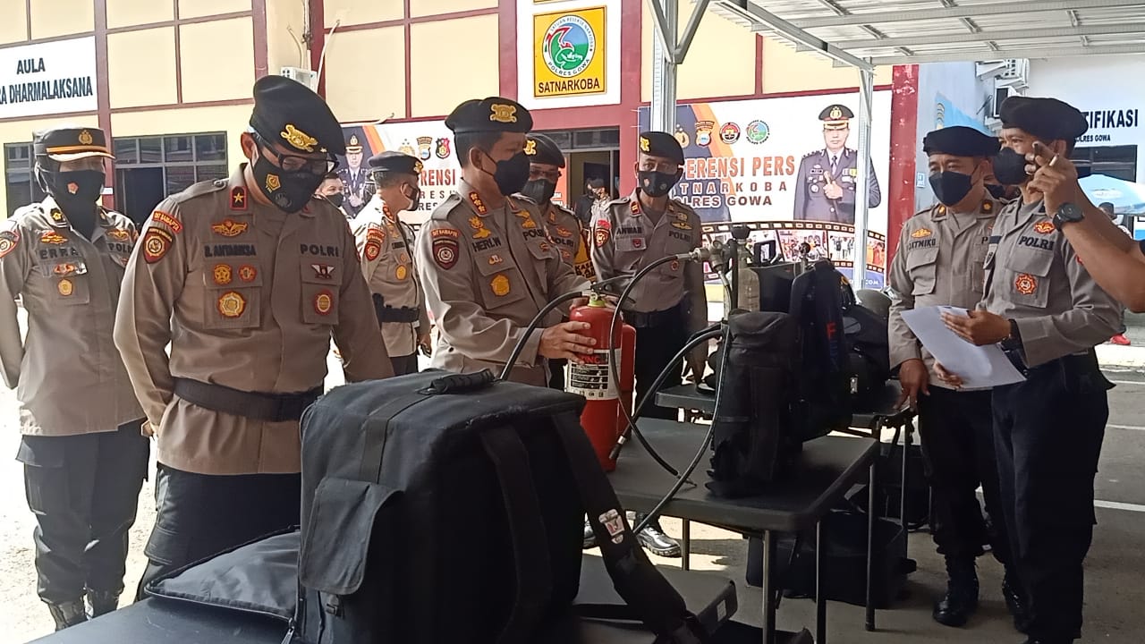 Baharkam Polri Ricek Peralatan Sat Samapta Polres Gowa