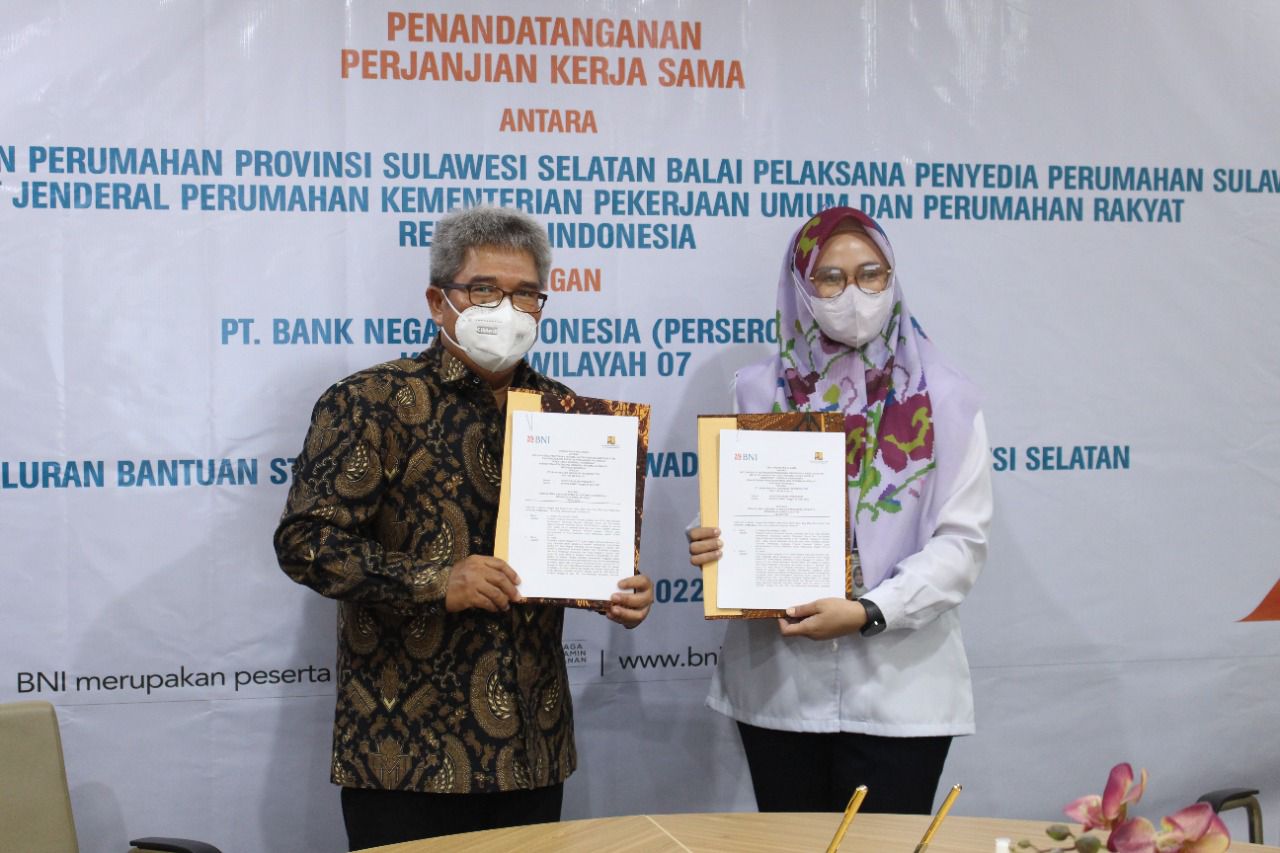 BNI Wilayah 07 dan Satker Penyedia Perumahan Sulsel Kerja Sama Penyaluran BSPS