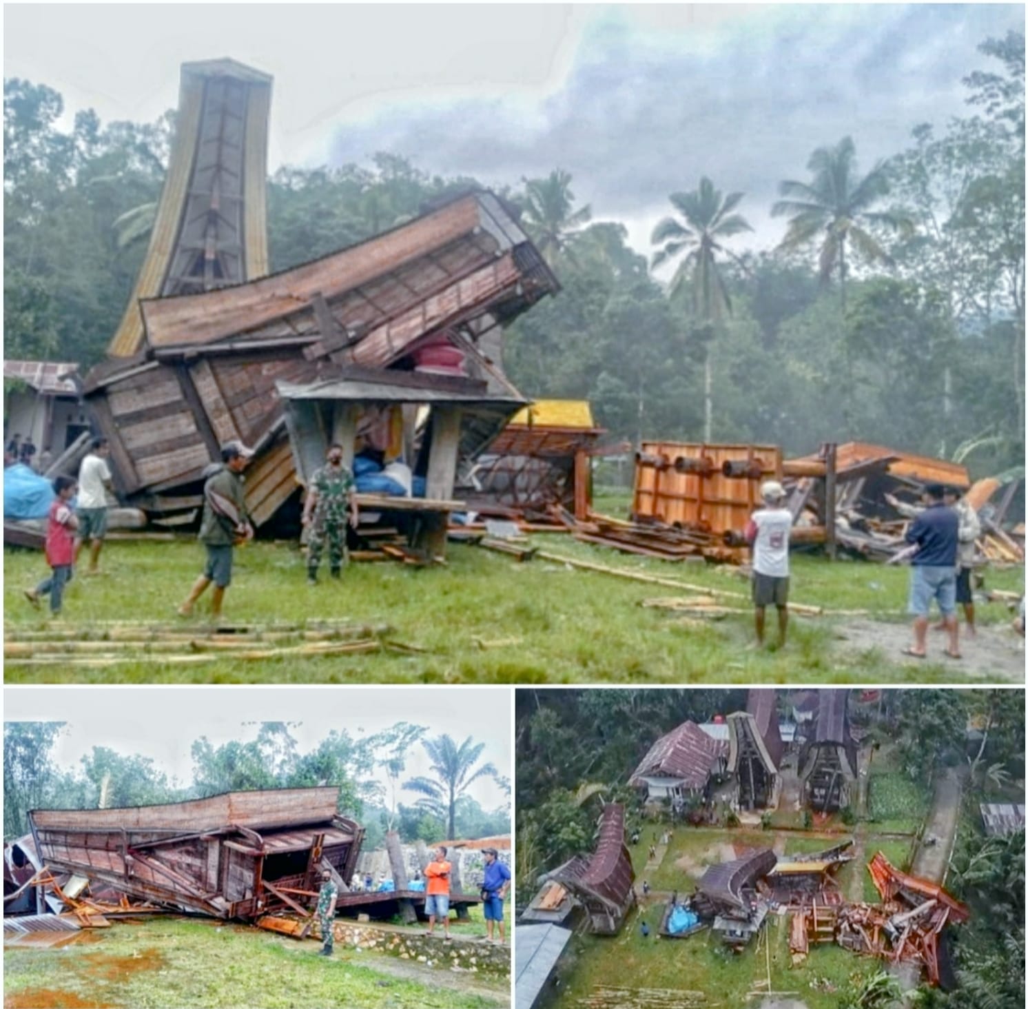 Tongkonan Tangrante Tumbang Disapu Puting Beliung