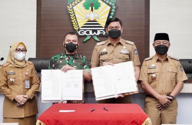 Kodim 1409-Pemkab Gowa Teken MoU Peremajaan Pohon Pelindung