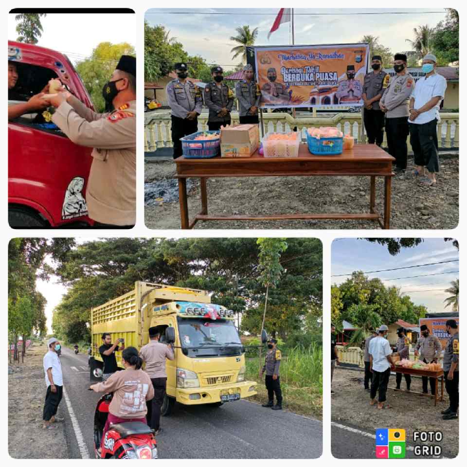 Jelang Buka Puasa, Polsek Panca Lautang Berbagi Takjil ke Pengendara
