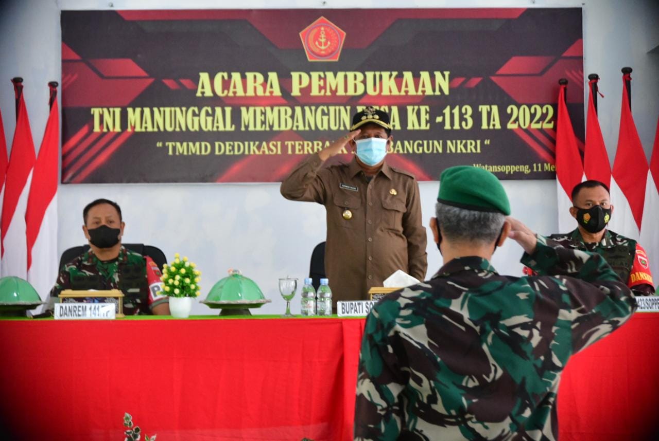 Kodim 1423 Watan Soppeng Gelar Pembukaan TNI Manunggal Desa