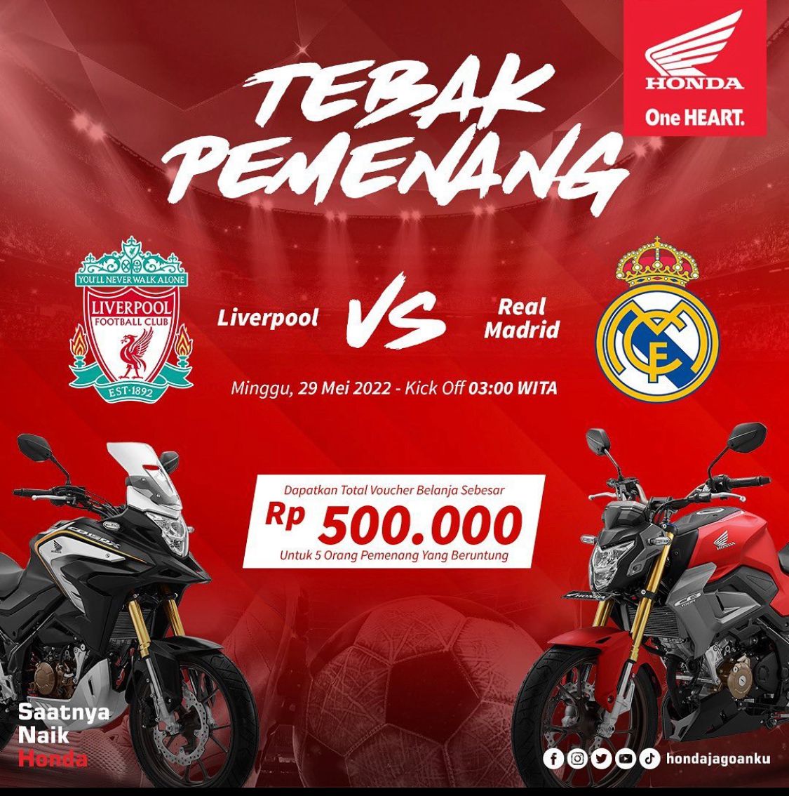 Tebak Pemenang Final Liga Champion di IG HondaJagoanku, Raih Hadiahnya