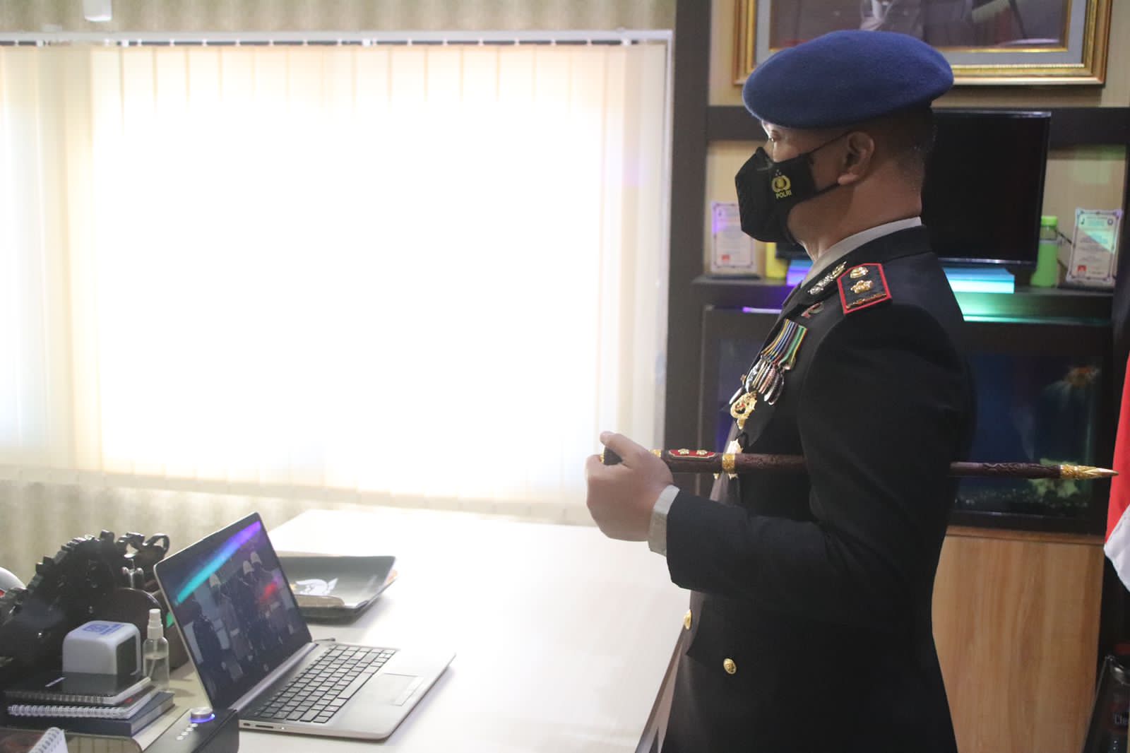 Brimob Bone Ikuti Upacara Peringatan Hari Lahir Pancasila Secara Daring