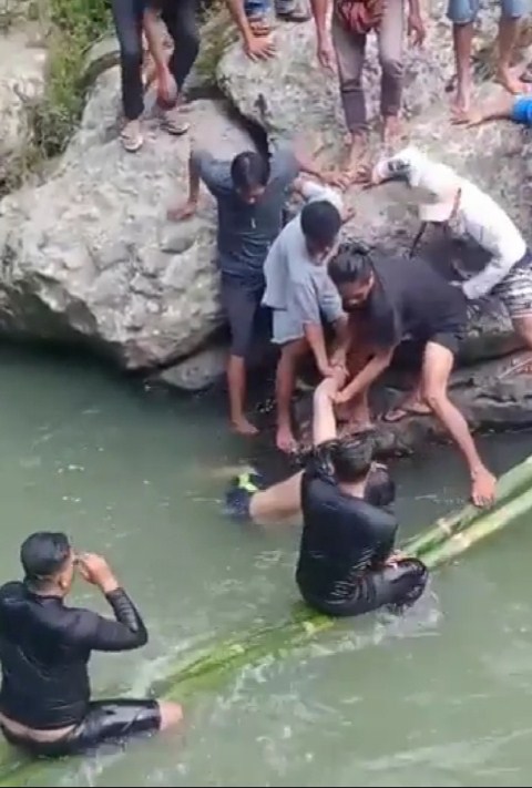 Mahasiswa Korban Tenggelam Ditemukan Didasar  Sungai