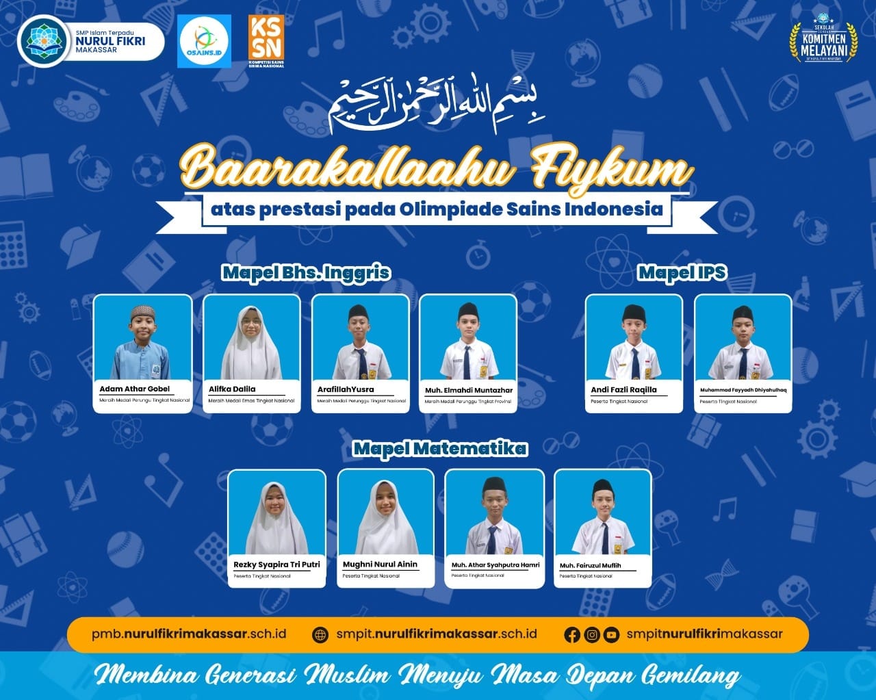 10 Siswa SMPIT Nurul Fikri Lolos pada Ajang National Youth Science Competition