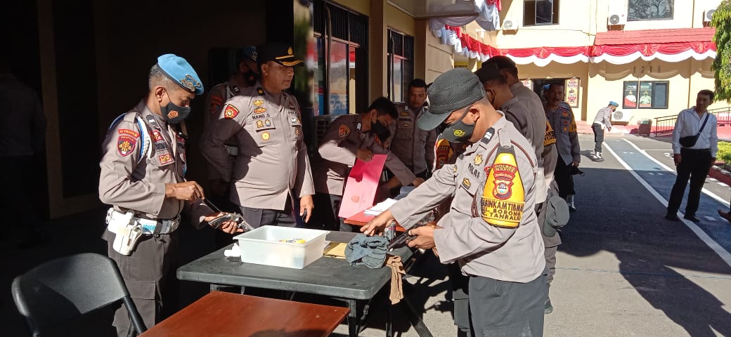 Polres Maros Lakukan Pengecekan Senjata Api