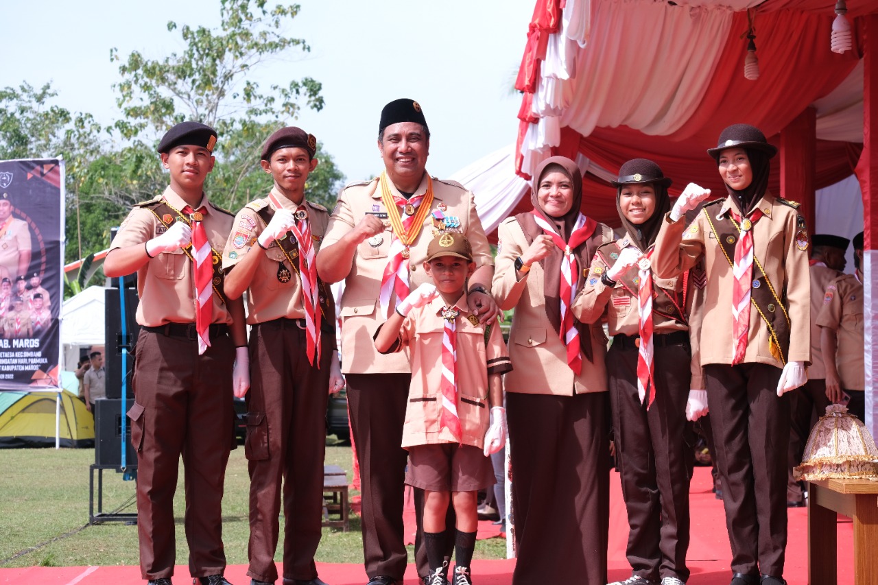 Chaidir Ajak Pramuka Maros Mengabdi Tanpa Batas
