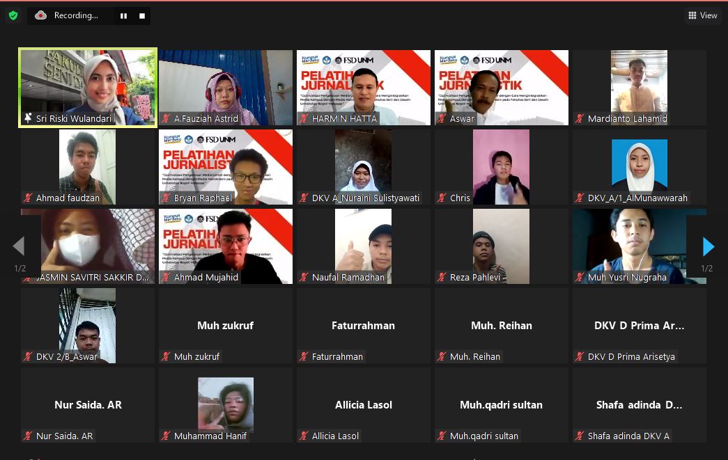 Prodi Desain Komunikasi Visual UNM Gelar Pelatihan Jurnalistik