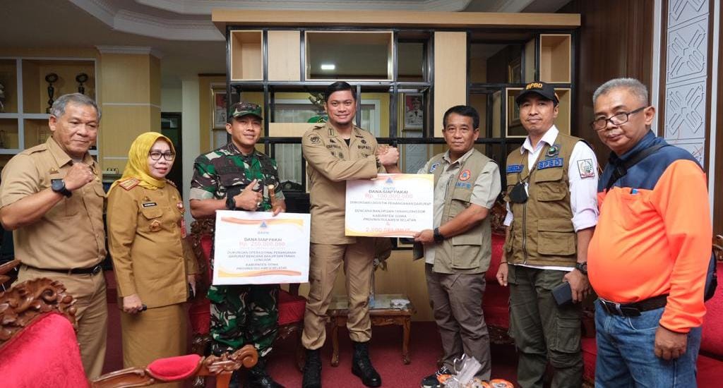 BNPB Bantu Gowa Rp350 Juta Operasional Darurat Bencana