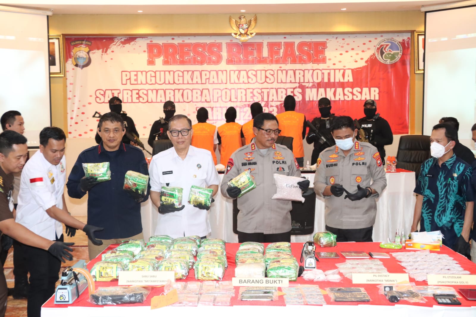 43,6 Kg Sabu dan  11.468,5 Ekstasi Gagal Edar