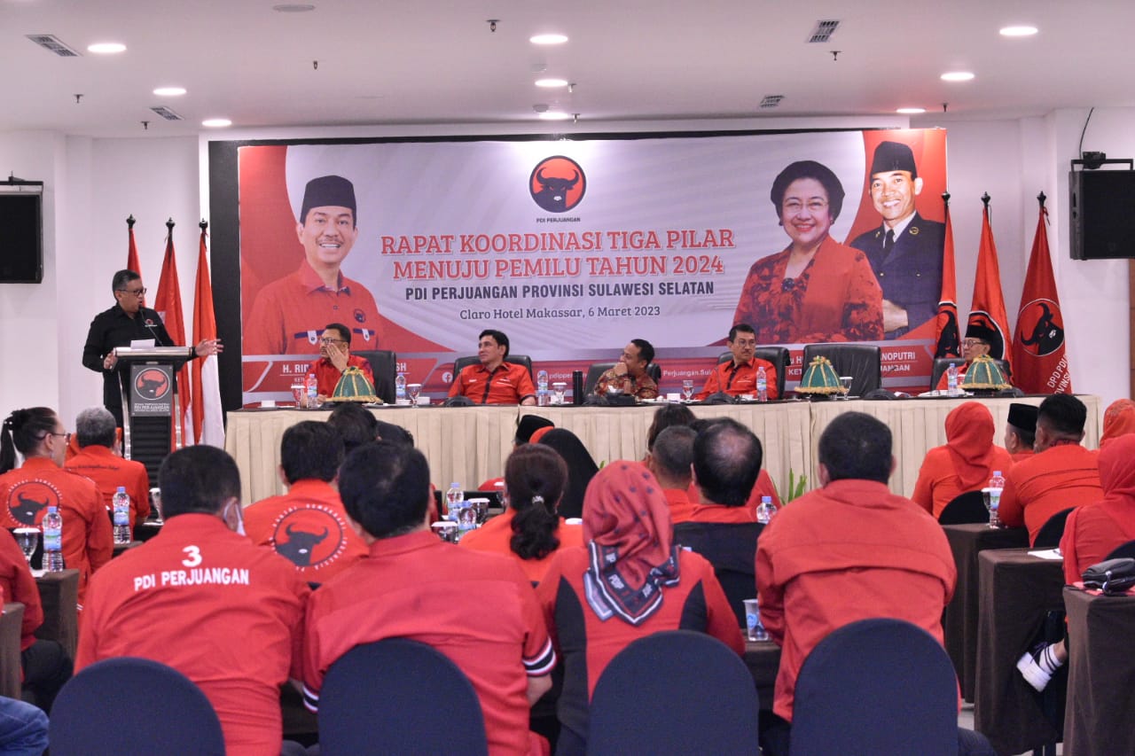 Hasto Buka Rakor PDIP Sulsel Untuk Perkuat Konsolidasi Menuju 2024