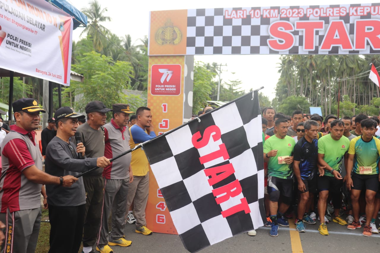 Wabup Lepas Lomba Lari Bertajuk Polres Kepulauan Selayar Fun Run 10 Km