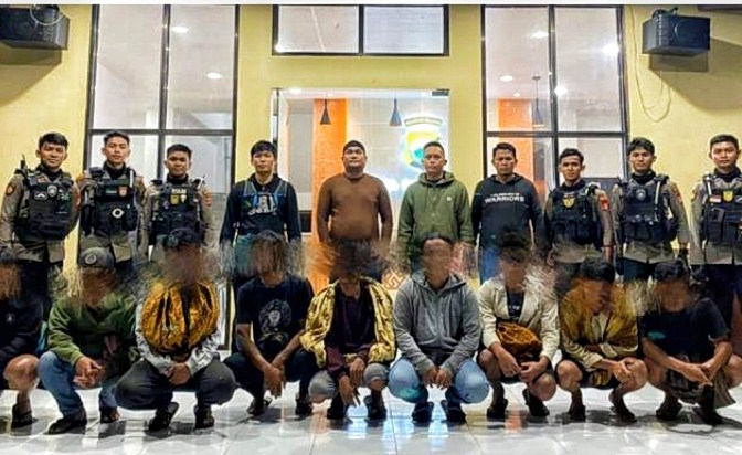 Mengeroyok, Sembilan Pemuda Sangkaropi Disel
